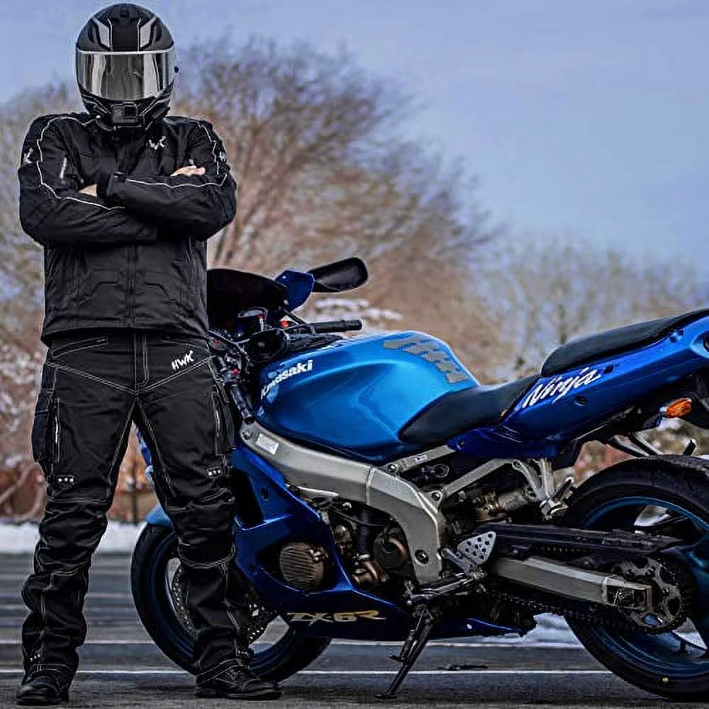 Black Waterproof CE Armored Motorcycle Pants A988