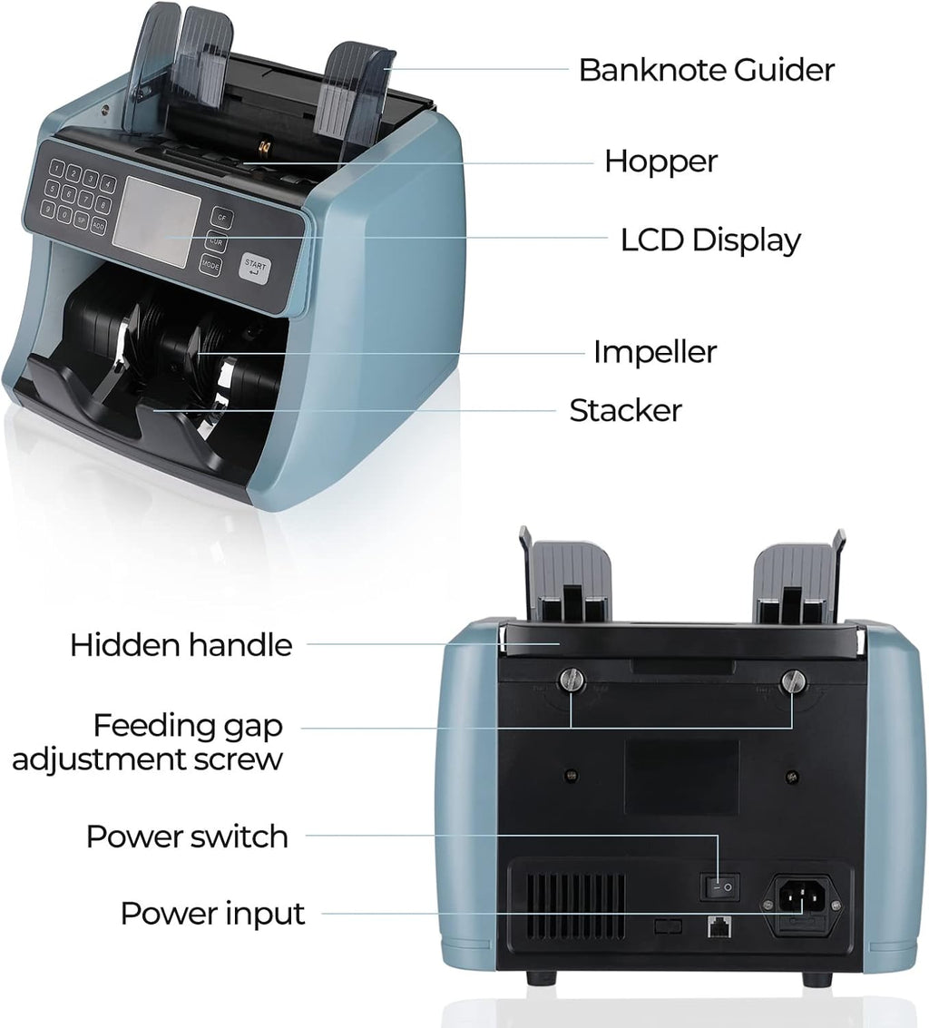 Money Counter Machine with UV/IR/MG/DD Detection, 1200 pcs/Min Speed S3663
