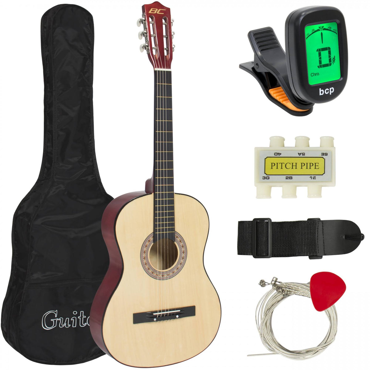 38in Beginner Acoustic Guitar Starter Kit L211