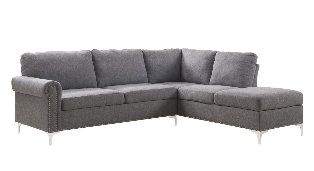 Gray Sectional Fabric Sofa C69461
