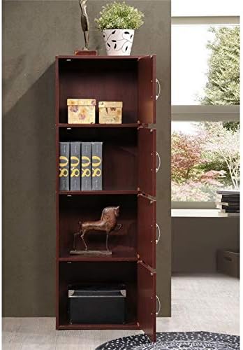 4 Shelf 4 Door Bookcase in Mahogany O340