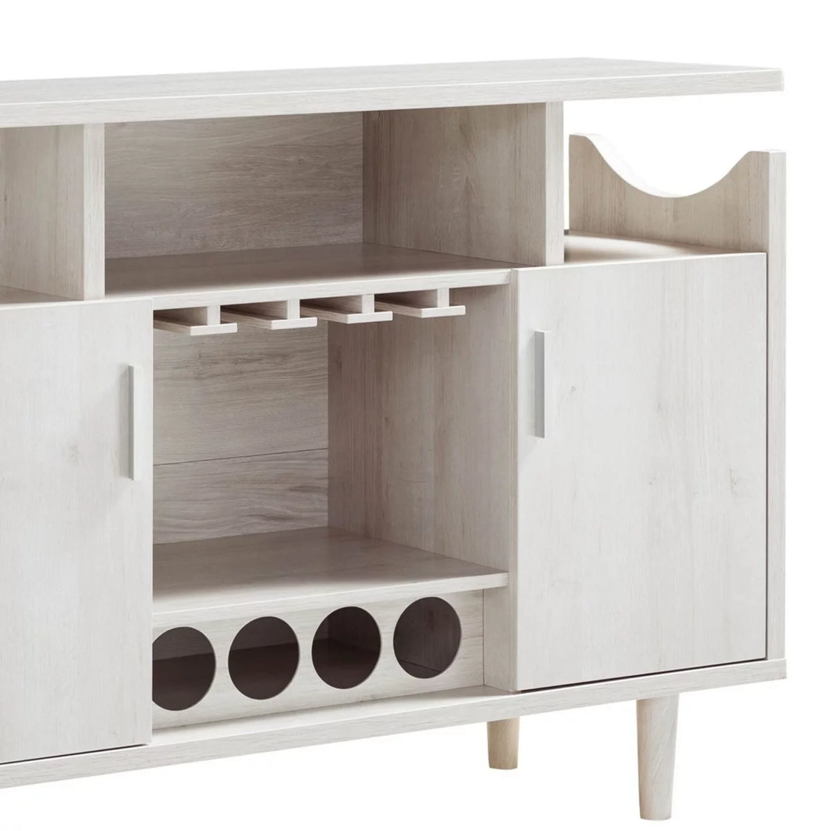 47 Inch Wood Wine Bar Cabinet with Stemware A2338