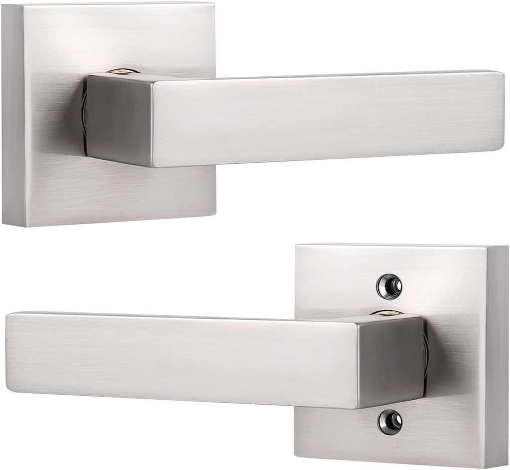 3 Pack Brushed Nickel Passage Door Leverset E90653