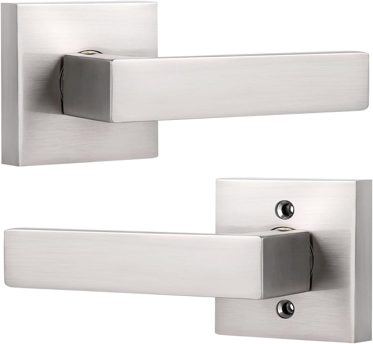 3 Pack Brushed Nickel Passage Door Leverset E90653