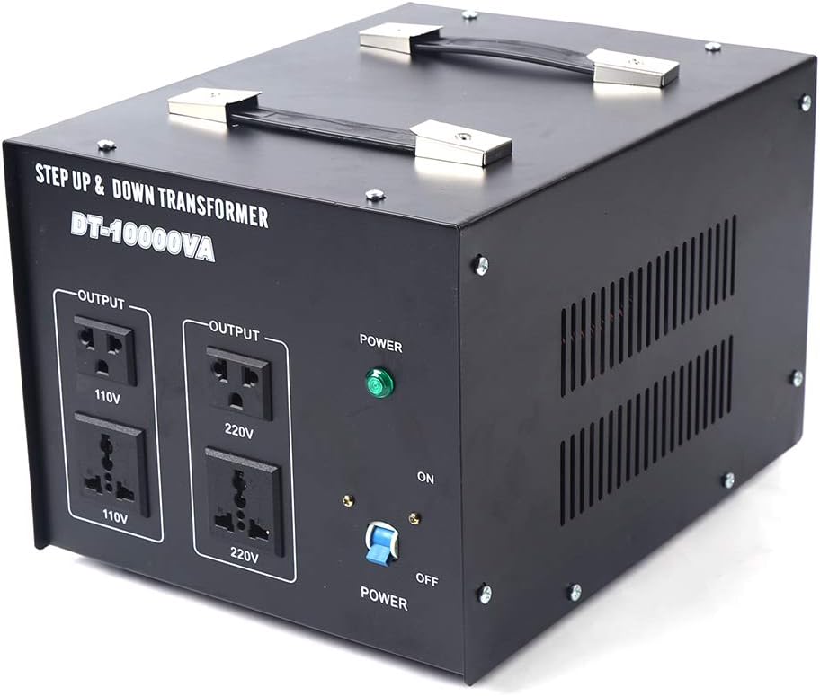 10000W Voltage Converter Transformer Step Up/Down 110V/220V Heavy Duty Power Converter with 2 US Outlets, 2 Universal Outlets, Circuit Breaker Z3924