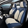 Blue&Beige 2Pcs Leather Car Seat Covers F53243