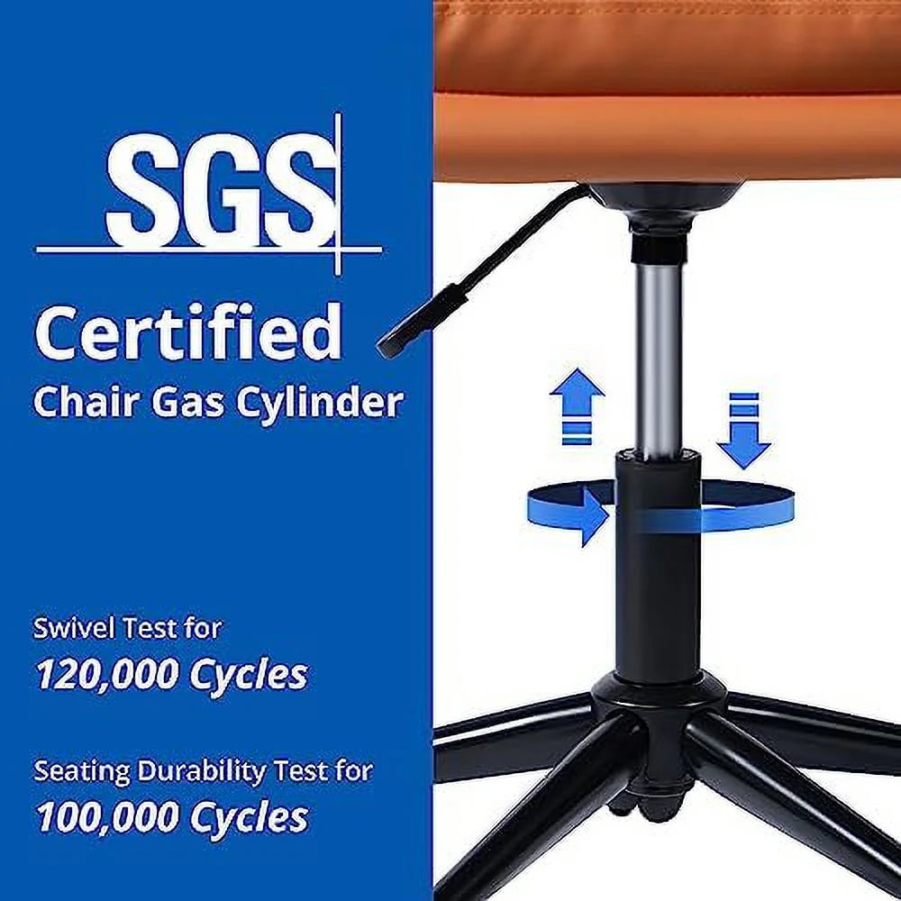 Orange PU Leather Upholstered Desk Chair with Armrests Z662260