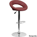 Burgundy Vinyl Height-Adjustable Barstool E5447