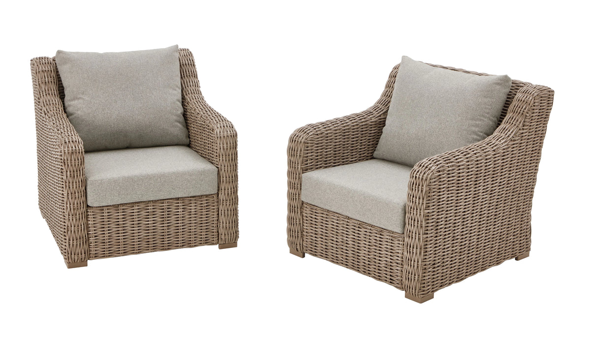 2-Pack Outdoor Club Lounge Chairs with Cushions F16957