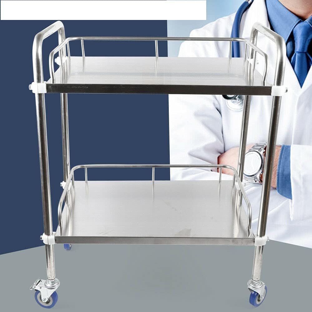 Stainless Steel Utility Service Cart with Silent Omnidirectional Wheel F3050