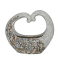 Gray Fiberglass Planter with Stone Mosaic Design P228