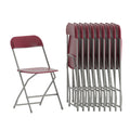 Set of 10 Red Stackable Folding Plastic Chairs Z3577