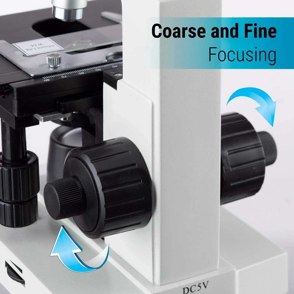 40X-2000X LED Binocular Compound Lab Microscope with Double Layer Mechanical Stage P86509