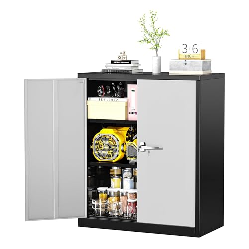 72” Black Metal Storage Cabinet with Lock Z744119