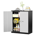 72” Black Metal Storage Cabinet with Lock Z744119