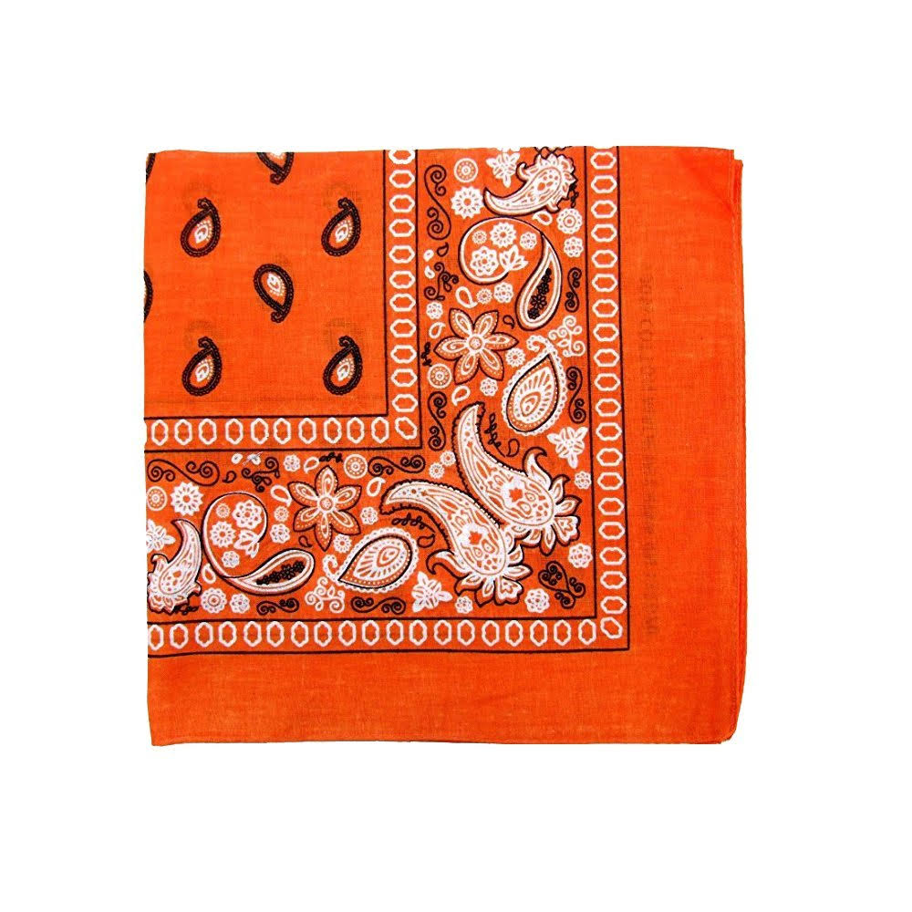 Orange 100% Polyester Bandanas - 72 Pack N11633
