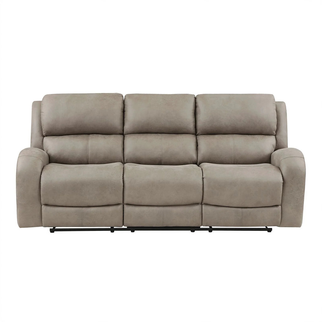 Brown Microfiber Double Reclining Sofa K404677