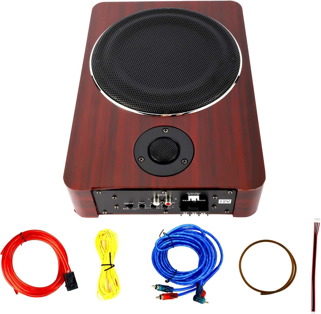 8'' 600W Under Seat Car Active Sub Woofer Speaker Stereo Bass Audio Powered Amp F753