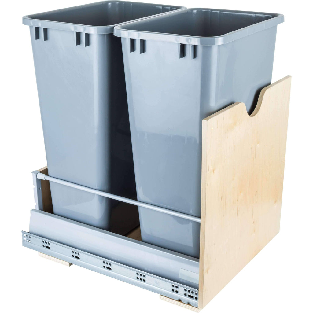 50 Quart Double Gray Pullout Waste Container System X659987
