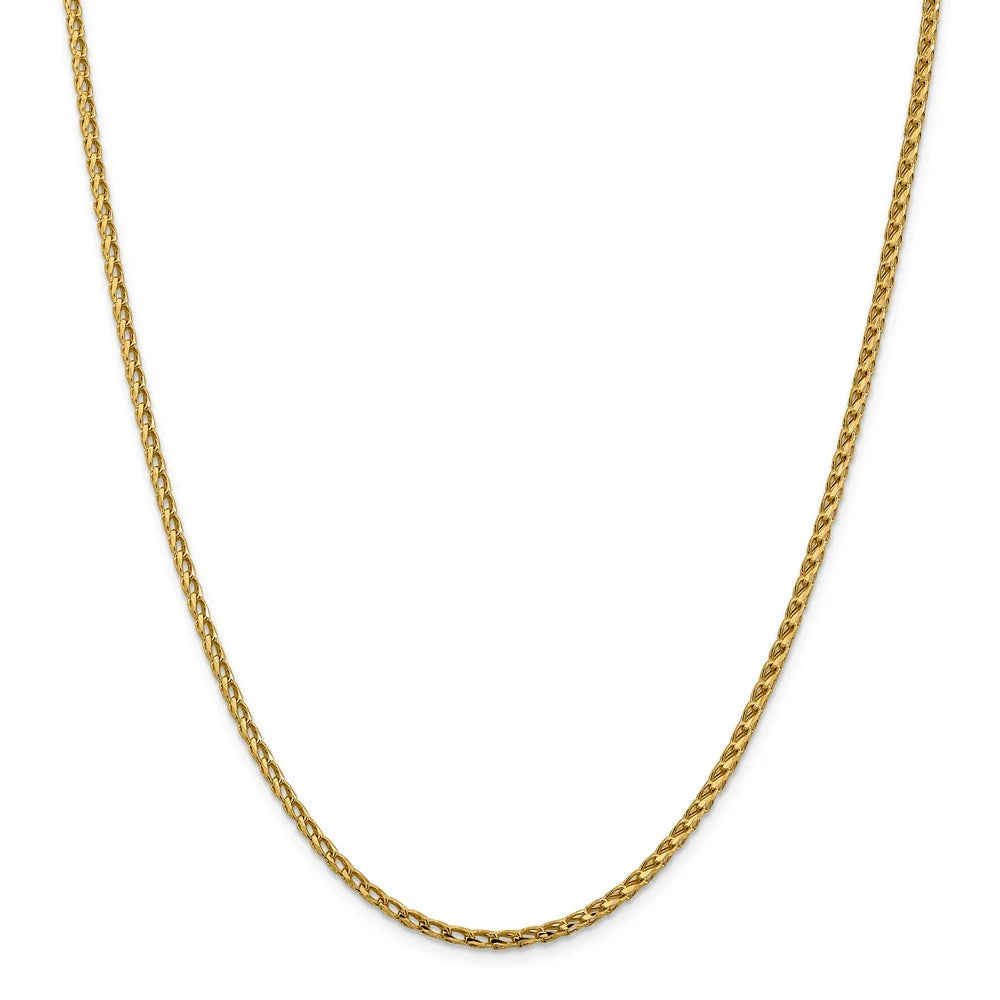 14kt Yellow Gold Diamond Cut Open Franco Chain 18 inch A887