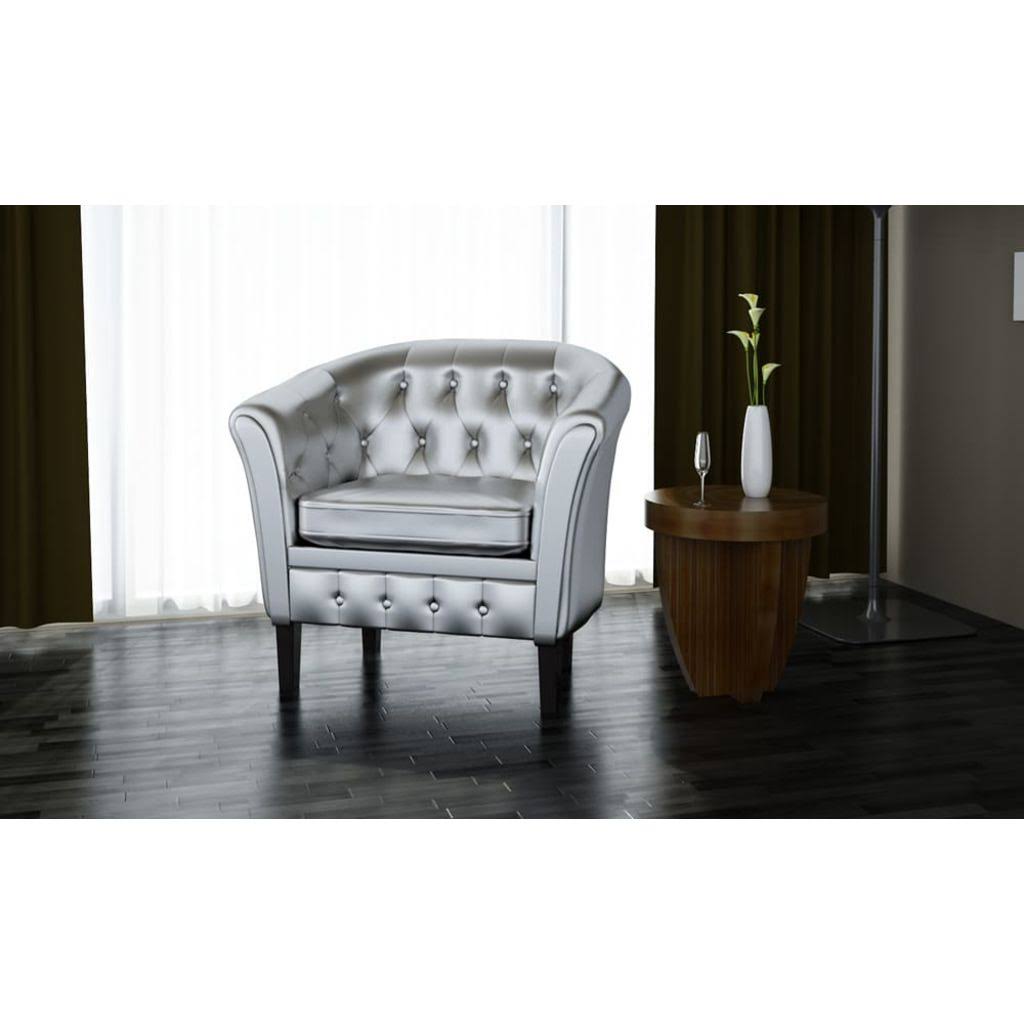 Brown Faux Leather Tub Chair S90378