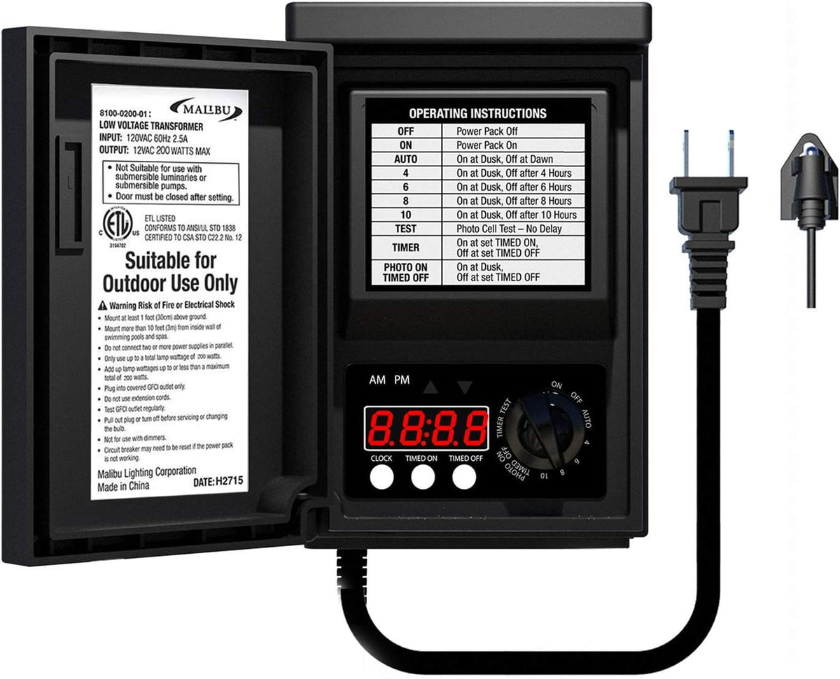 200watt Low-Voltage Weatherproof Transformer with Photo Sensor G767258