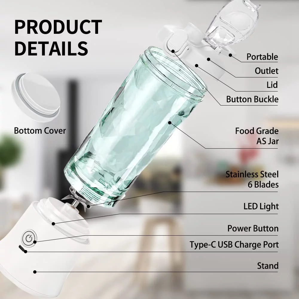 Portable Personal Size Blender with 6 Blades 20 Oz J3984