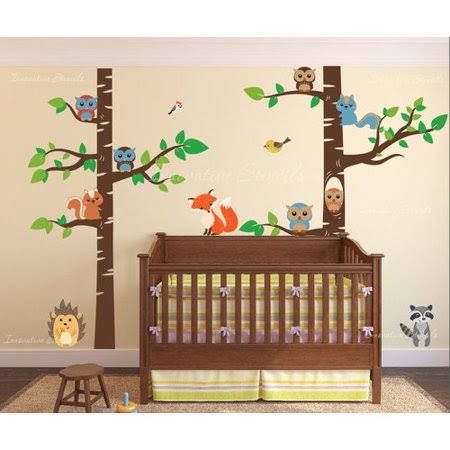 12 Piece Birch Tree Wall Decal Set M685
