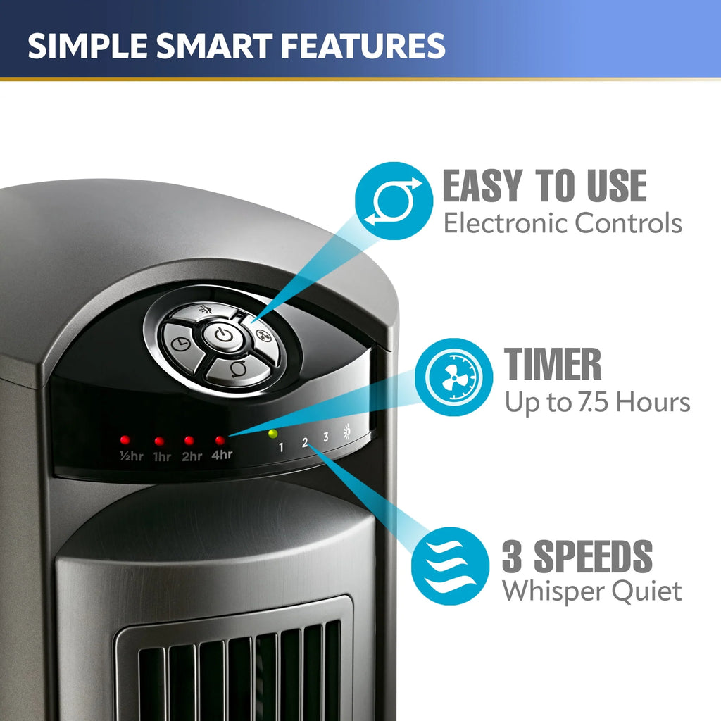 42 Tower Fan with Remote, Gray/Brown G3324