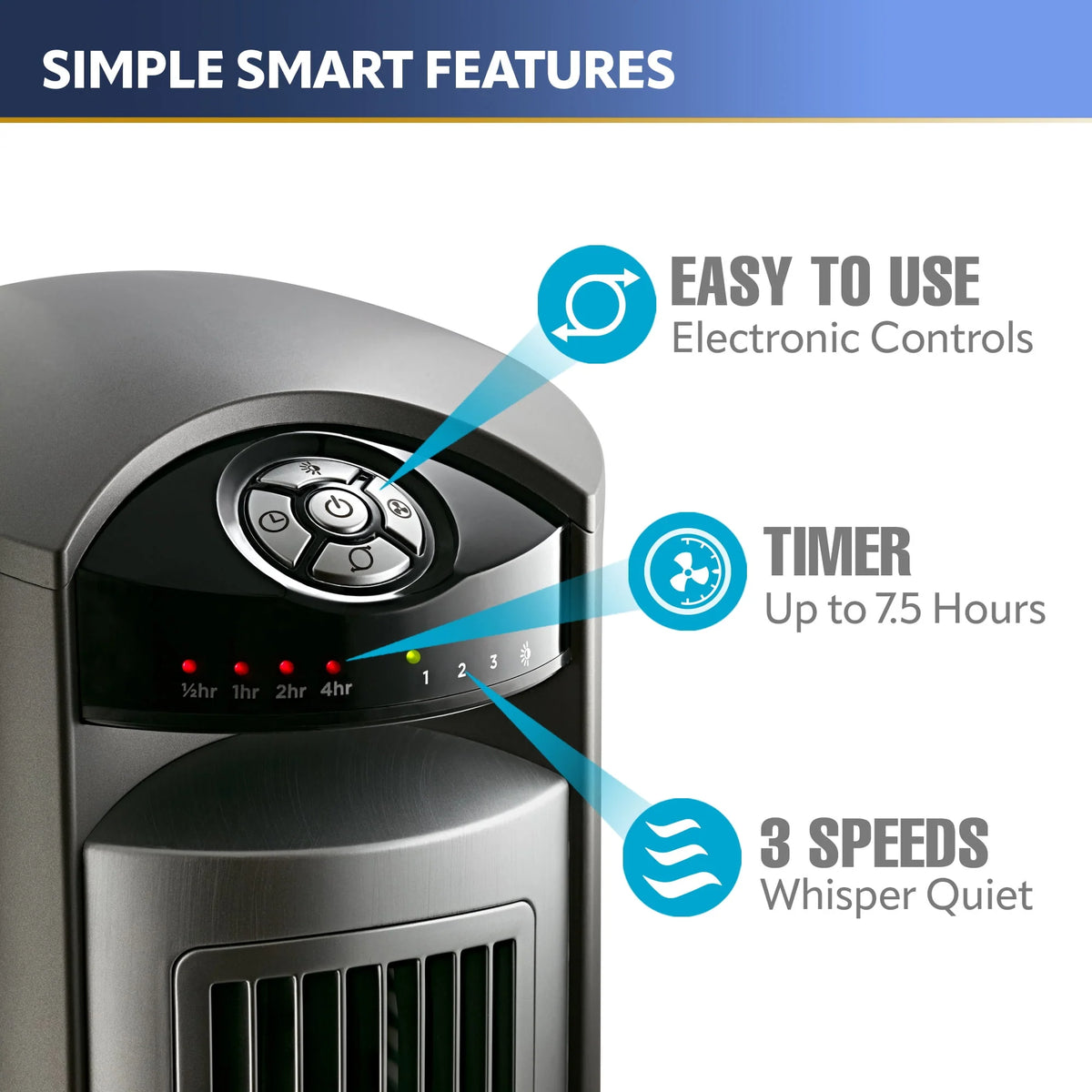 42 Tower Fan with Remote, Gray/Brown G3324