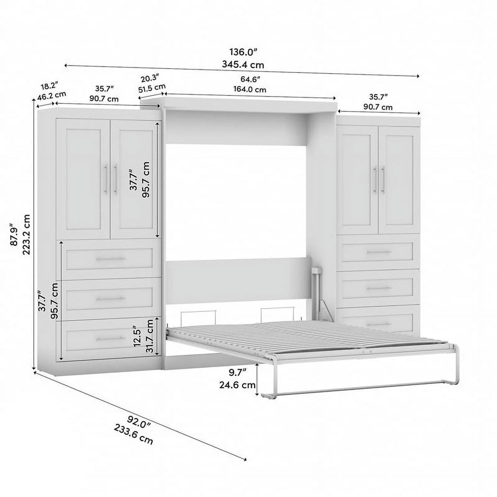 Queen Murphy Bed with Wardrobes W681490