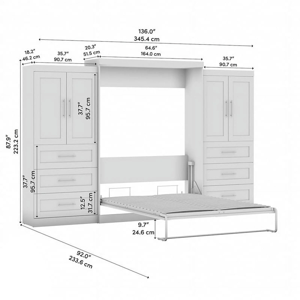 Queen Murphy Bed with Wardrobes W681490