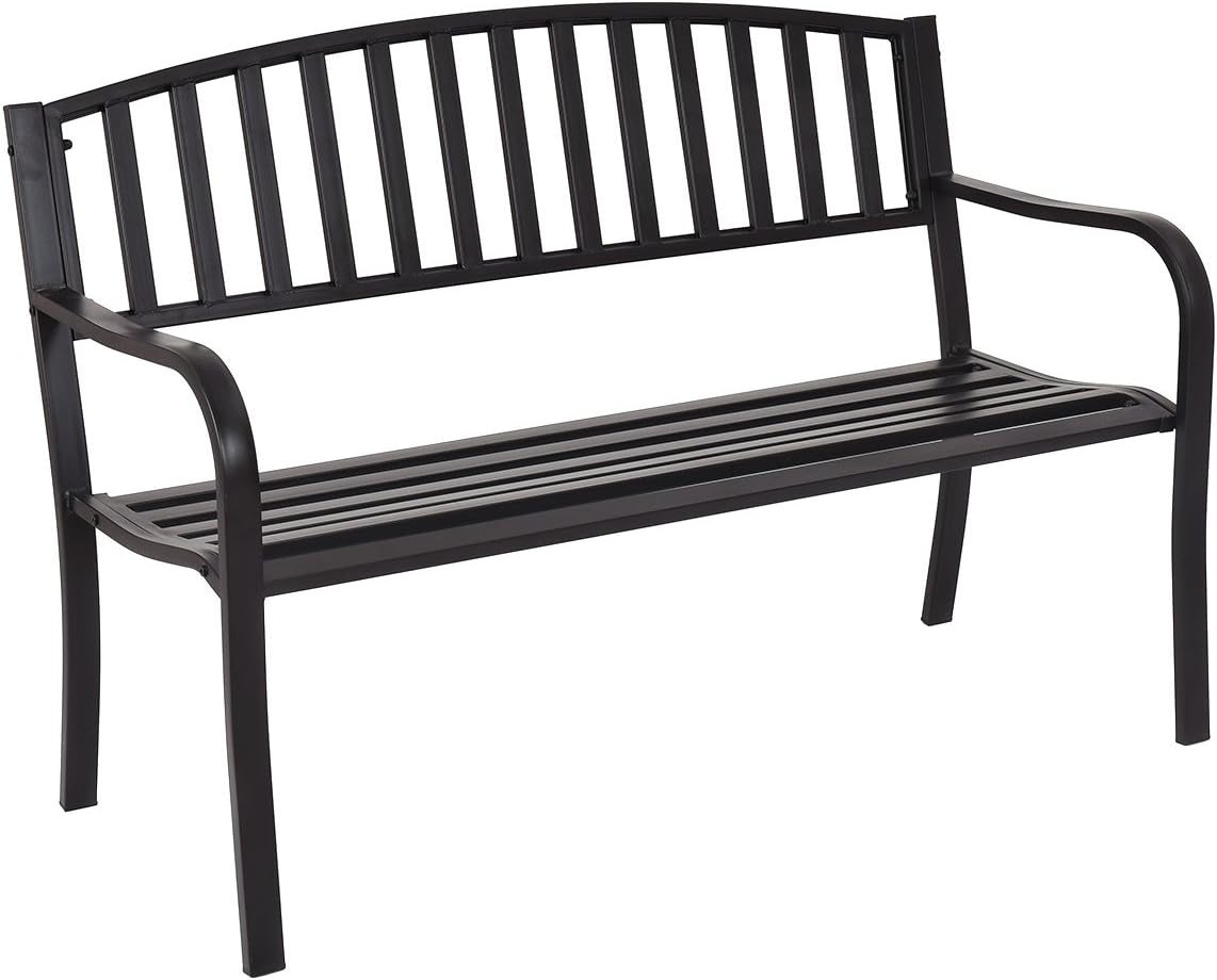 Black Cast Iron Patio Bench U1850