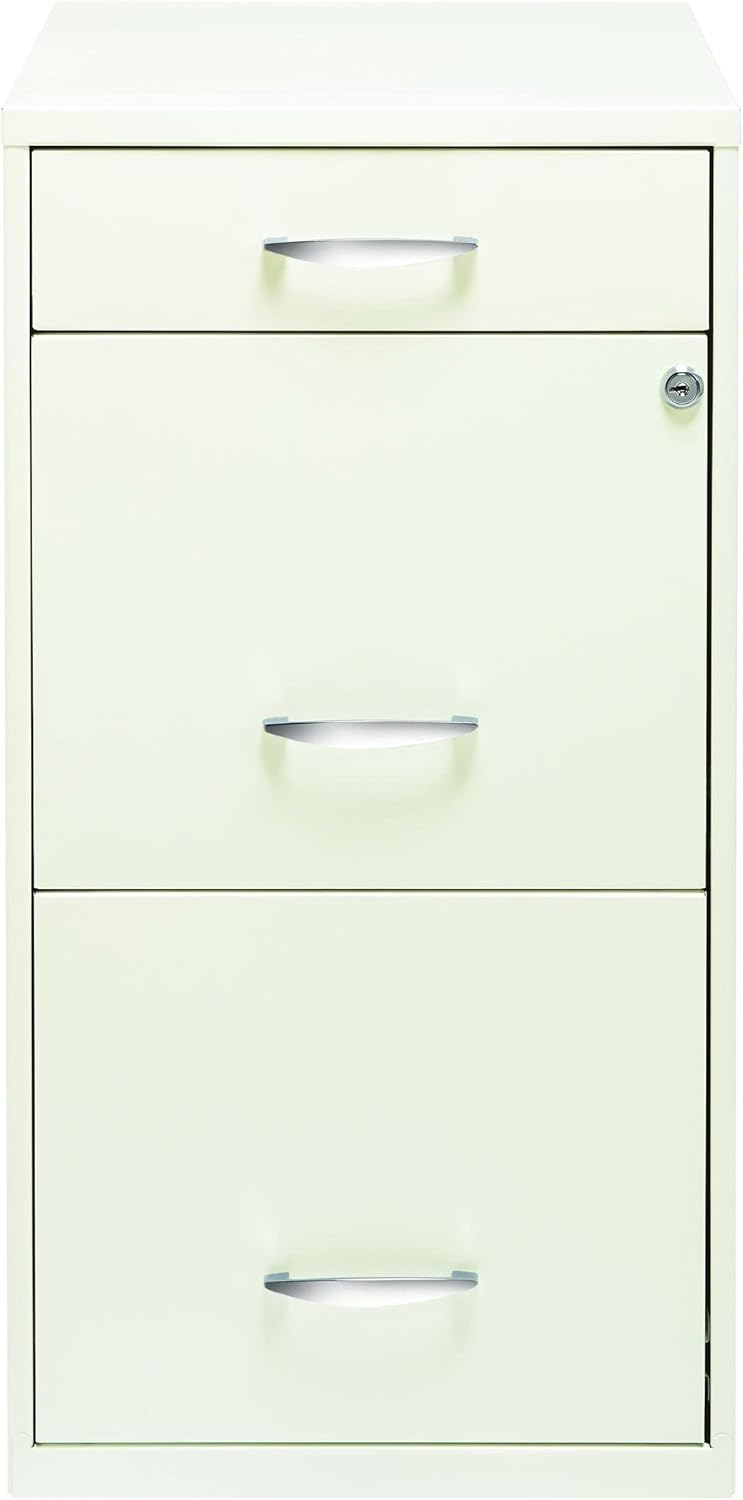 White 3 Drawer Steel File Cabinet R481768