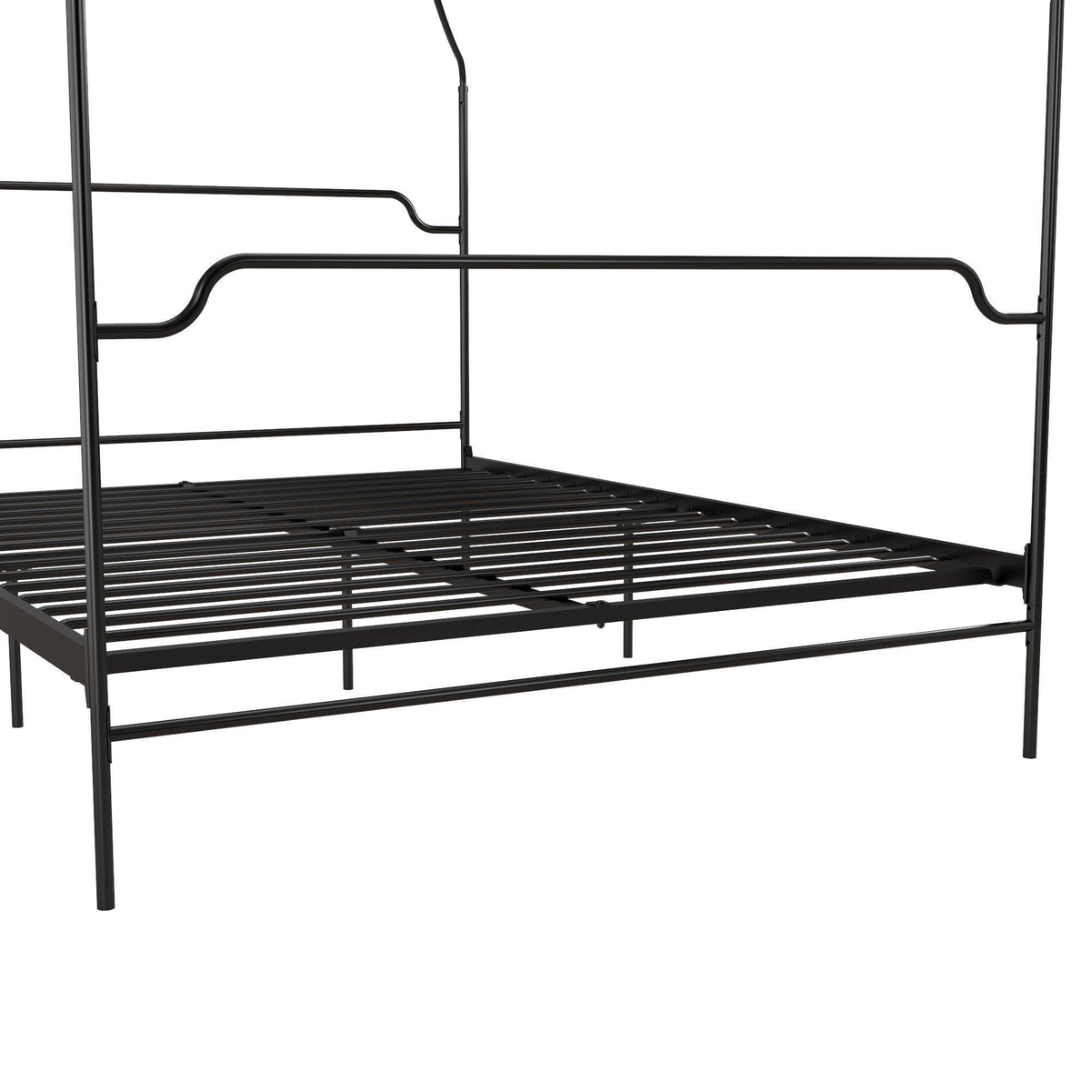 Black Metal Canopy Queen Size Bed Z165435