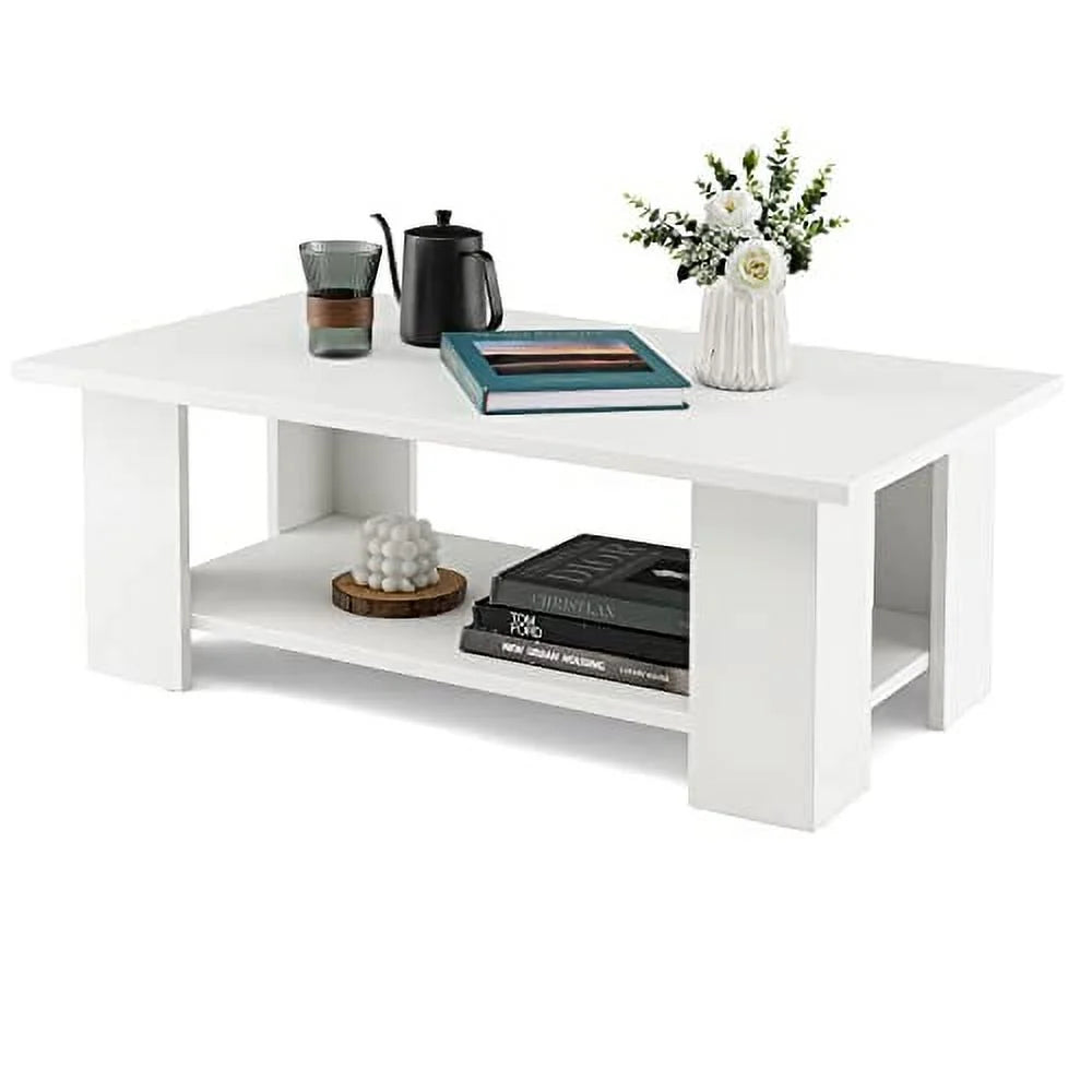 White Coffee Table with Storage P2874