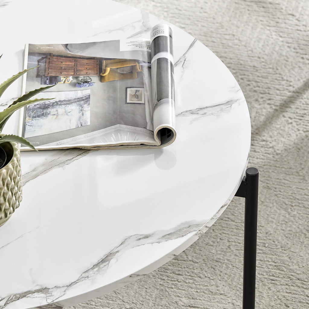 Round Marble Finish Coffee Table G306