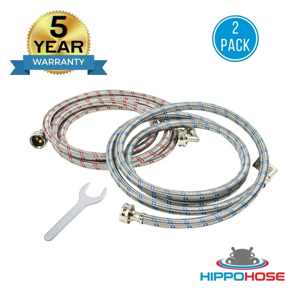Washing Machine Hoses 4FT 2 Pack Braided Stainless Steel G988478