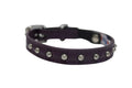 Purple Leather Cat Collar with Safety Elastic Stretch E4314