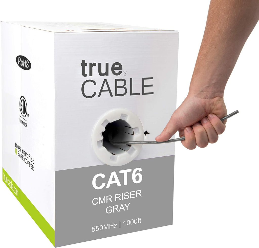 1000ft Black 23AWG 4 Pair Solid Bare Copper Bulk Ethernet Cable L661614