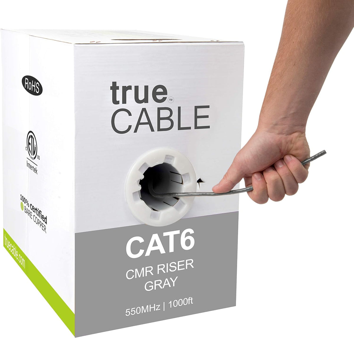 1000ft Black 23AWG 4 Pair Solid Bare Copper Bulk Ethernet Cable L661614