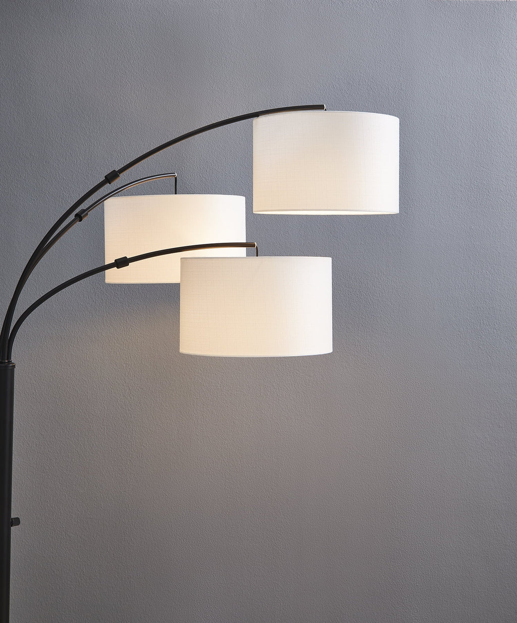 Matte Black 3 Head Arc Floor Lamp Y5596