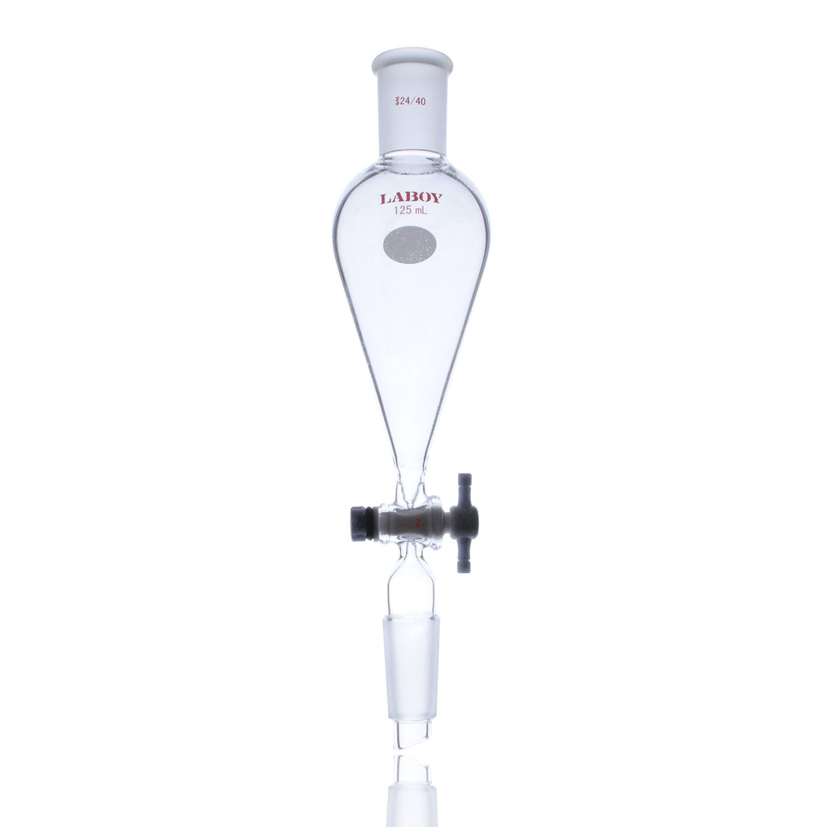 Conical Separatory Funnel 250mL with PTFE Stopcock Pear Shape Pack of 2 O826091