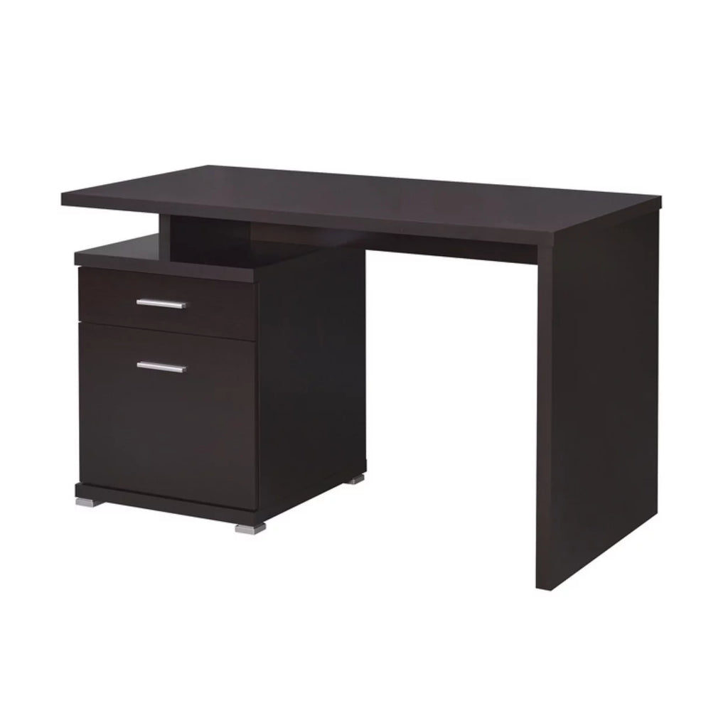 2-drawer Office Desk with Cabinet Cappuccino F530