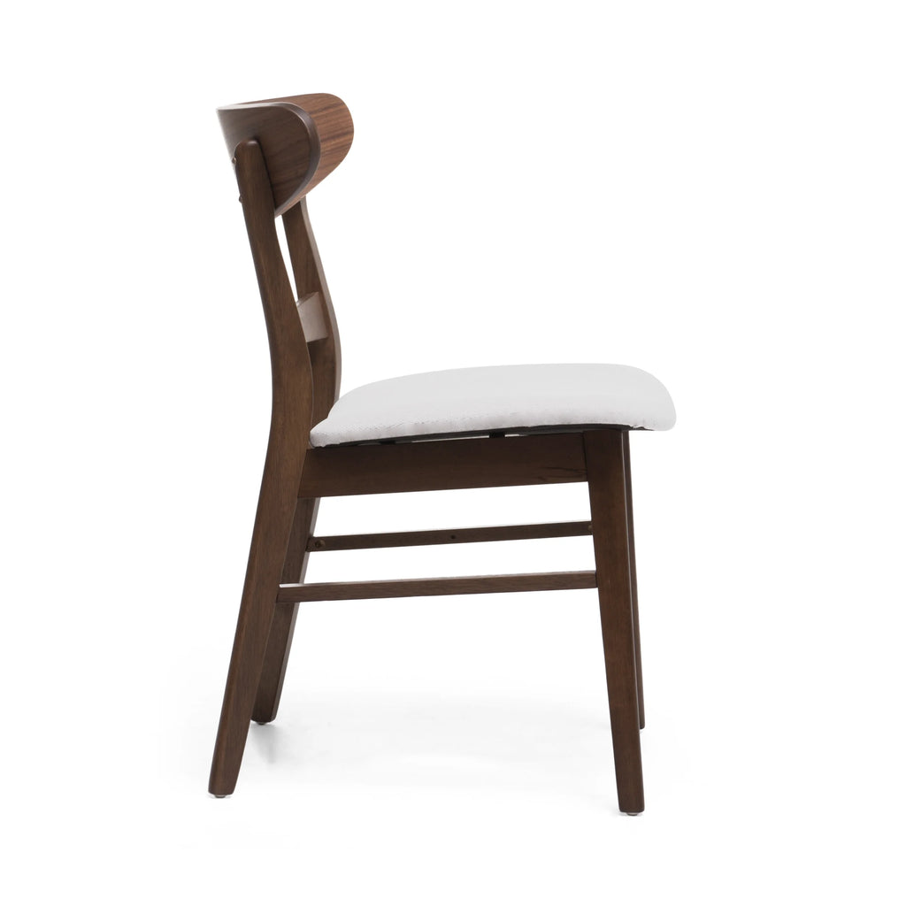 Set of 4 Light Beige Fabric Dining Chairs Z41040