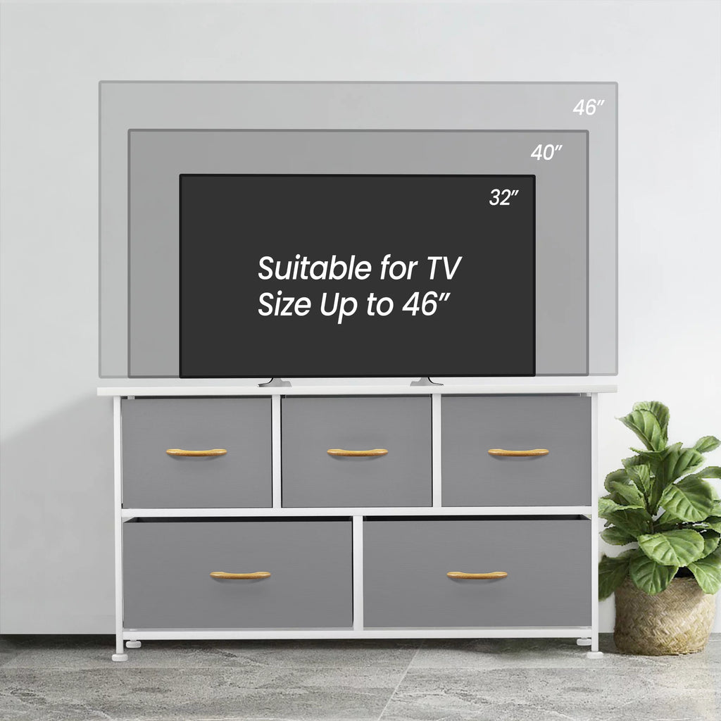 5 Drawer Dresser with Wooden Handle J462