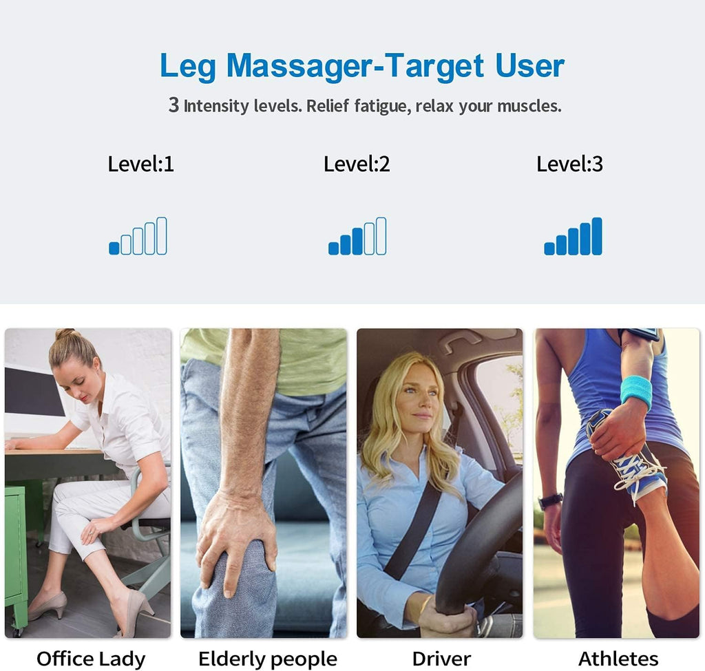 Leg Massager with Heat, Air Compression Calf Thigh Foot Massage O6308