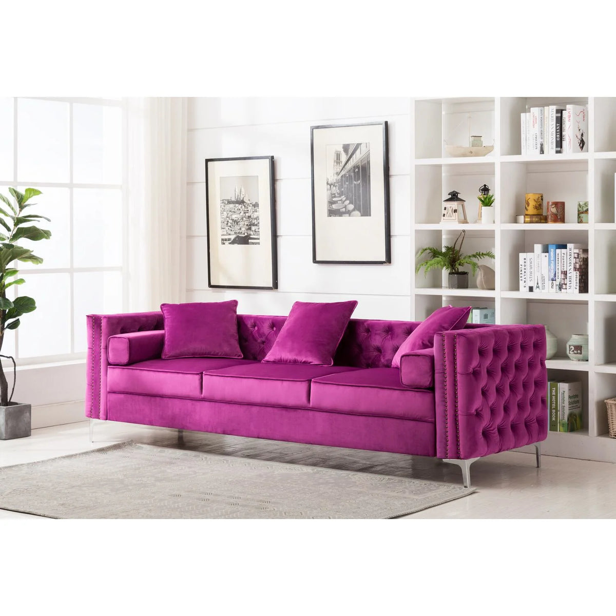 Green Velvet Convertible Sleeper Sectional Sofa K581733