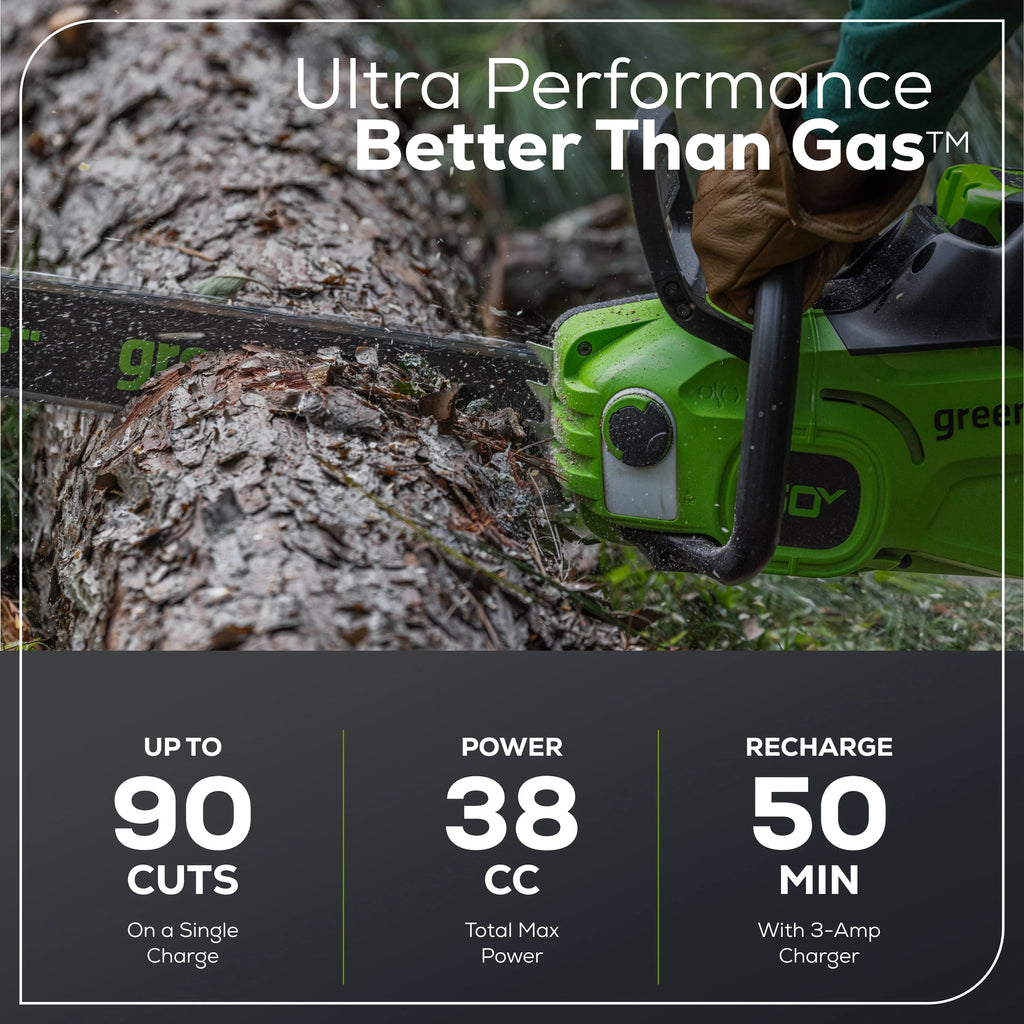 60V Brushless Chainsaw with 2.5 Ah Battery & Charger S913