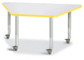 Trapezoid Activity Tables Gray and Yellow - 24 x 48 in. V105388